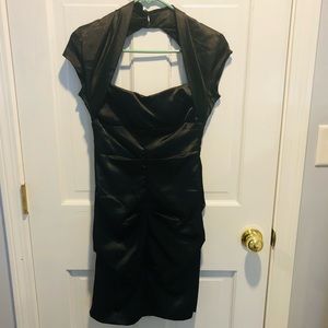 Black Satin Dress XS guest of wedding